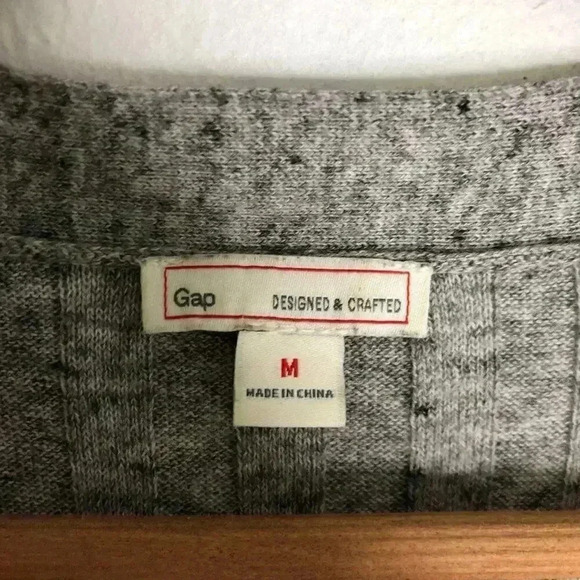 GAP Long Grey Ribbed Heathered Cardigan Sweater Women's Size M - Picture 6 of 7